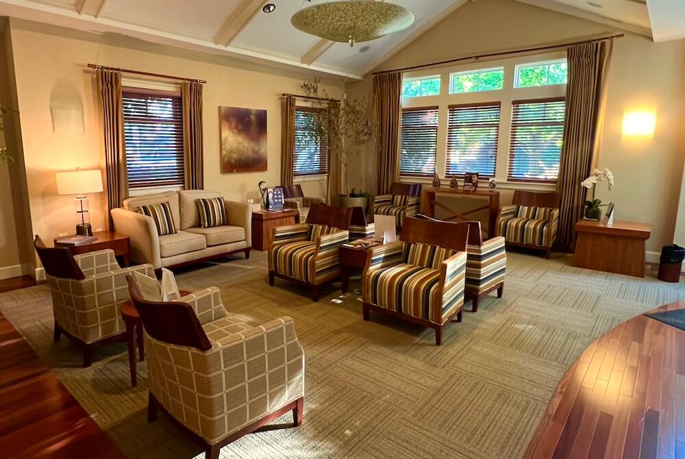 updated office lobby area